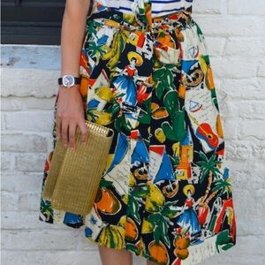 J. Crew Multicolor Circle Skirt